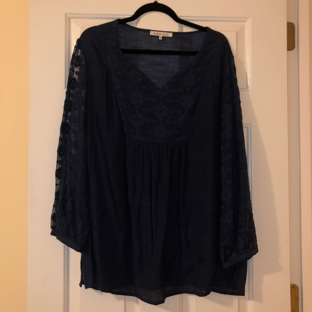 Indigo Blue Peasant Blouse